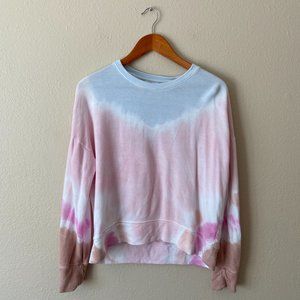 Sundry Womens Pink Tie Dye Round Neck Long Sleeve Pullover Sweatshirt Size 0